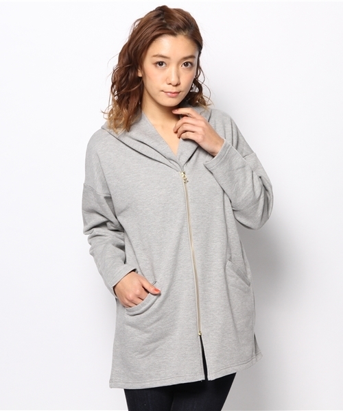 DISCOAT（ディスコート）の「【Discoat】裏毛ビッグフードパーカー14SS（パーカー・レディース・オフホワイト/ベージュ/グレー・ﾌﾘ-）」の3枚目の写真