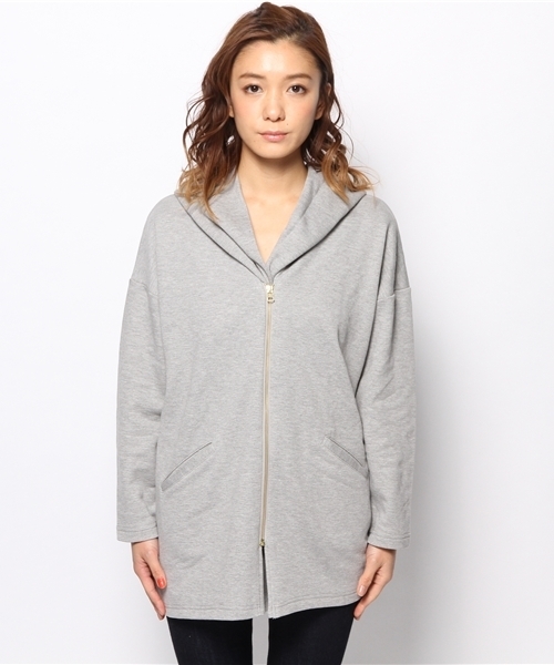 DISCOAT（ディスコート）の「【Discoat】裏毛ビッグフードパーカー14SS（パーカー・レディース・オフホワイト/ベージュ/グレー・ﾌﾘ-）」の13枚目の写真