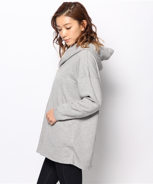 DISCOAT（ディスコート）の「【Discoat】裏毛ビッグフードパーカー14SS（パーカー・レディース・オフホワイト/ベージュ/グレー・ﾌﾘ-）」の12枚目の写真