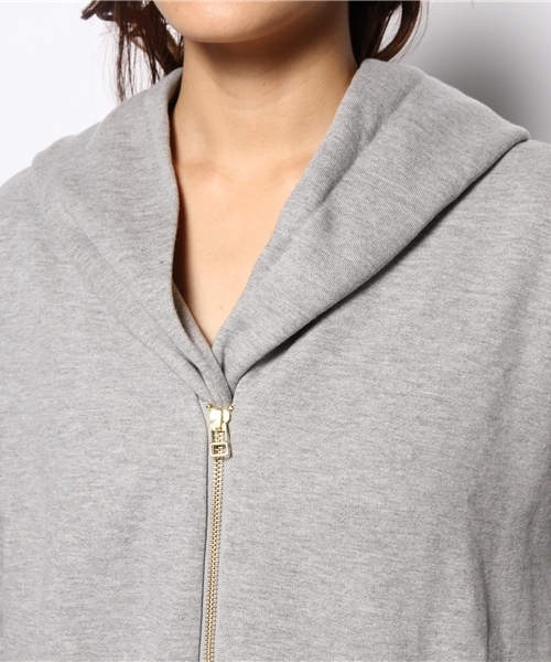 DISCOAT（ディスコート）の「【Discoat】裏毛ビッグフードパーカー14SS（パーカー・レディース・オフホワイト/ベージュ/グレー・ﾌﾘ-）」の9枚目の写真