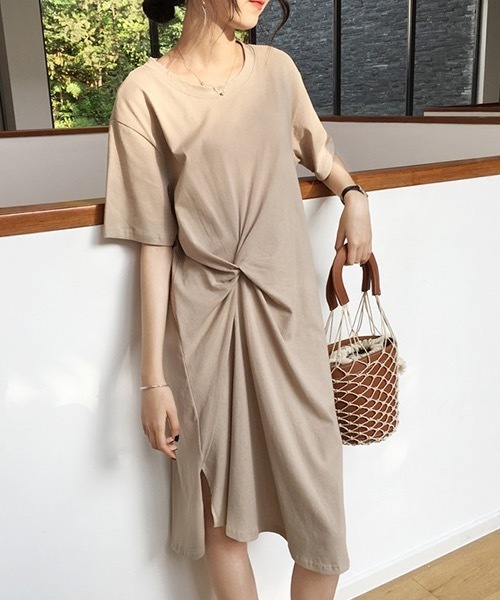 C U L Tシャツ ワンピース カシュクール風 Chw785 シャツワンピース C U L シーユーエル のファッション通販 Zozotown