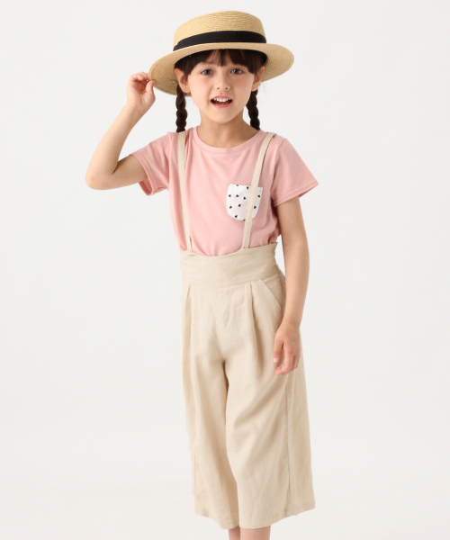 GLOBAL WORK（グローバルワーク）の「【キッズ】サスツキリネンワイドパンツ/835989（その他パンツ・キッズ・ブラック/ブラウン/オフホワイト・SMALL/MEDIUM/LARGE/X-LARGE/XX-LARGE）」の2枚目の写真
