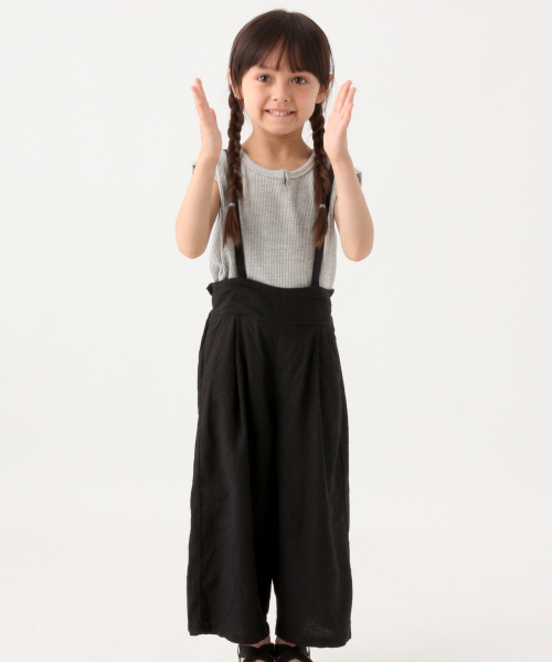 GLOBAL WORK（グローバルワーク）の「【キッズ】サスツキリネンワイドパンツ/835989（その他パンツ・キッズ・ブラック/ブラウン/オフホワイト・SMALL/MEDIUM/LARGE/X-LARGE/XX-LARGE）」の3枚目の写真