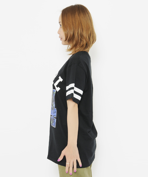 X-girl（エックスガール）の「NUMBER S/S BIG TEE（Tシャツ/カットソー・レディース・ホワイト/ブラック・ONE SIZE）」の6枚目の写真