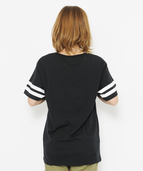 X-girl（エックスガール）の「NUMBER S/S BIG TEE（Tシャツ/カットソー・レディース・ホワイト/ブラック・ONE SIZE）」の5枚目の写真