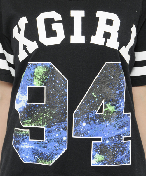 X-girl（エックスガール）の「NUMBER S/S BIG TEE（Tシャツ/カットソー・レディース・ホワイト/ブラック・ONE SIZE）」の4枚目の写真