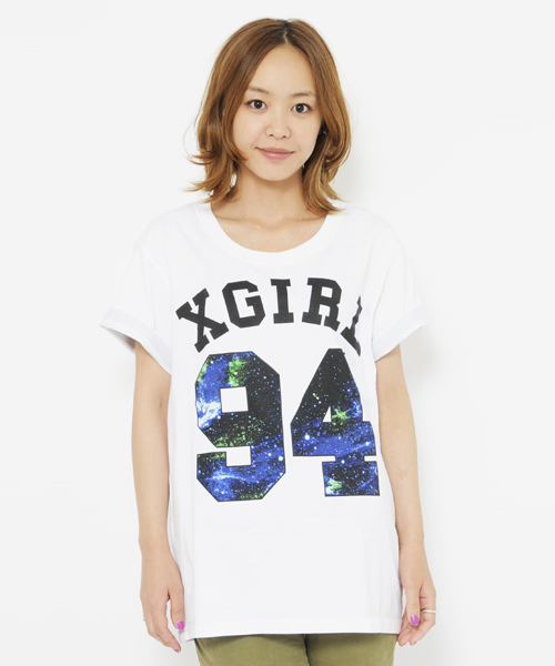 X-girl（エックスガール）の「NUMBER S/S BIG TEE（Tシャツ/カットソー・レディース・ホワイト/ブラック・ONE SIZE）」の8枚目の写真