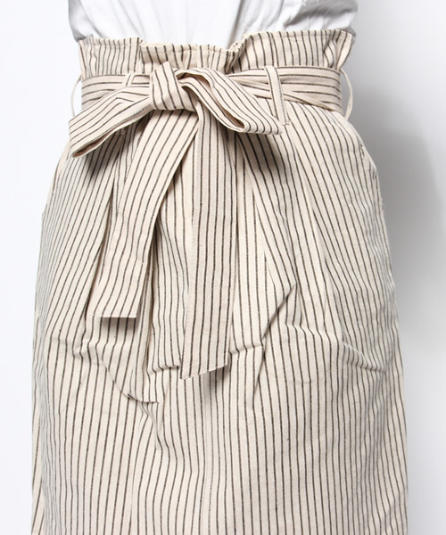 MYSELF ABAHOUSE（マイセルフアバハウス）の「ｽﾄﾗｲﾌﾟSK（スカート・レディース・ホワイト/ブラック・MEDIUM/SMALL）」の3枚目の写真