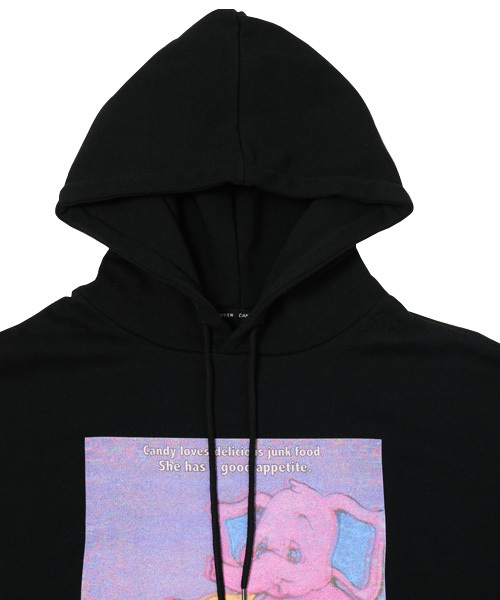 Candy Stripper（キャンディストリッパー）の「SCENE OF SNACKING SWEAT HOODIE（パーカー・レディース・ブラック/ベージュ/パープル/ピンク/アイボリー・2）」の7枚目の写真