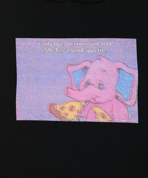 Candy Stripper（キャンディストリッパー）の「SCENE OF SNACKING SWEAT HOODIE（パーカー・レディース・ブラック/ベージュ/パープル/ピンク/アイボリー・2）」の9枚目の写真