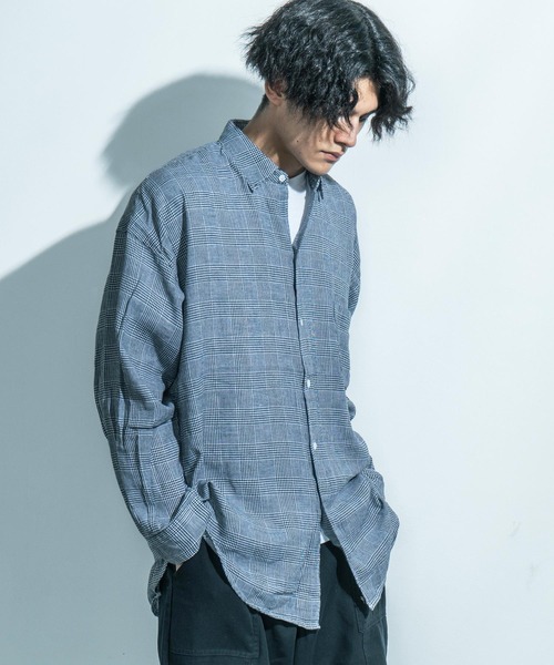 Ressaca（レサーカ）の「オーバーサイズ 長袖ブロードビッグシャツ（シャツ/ブラウス・メンズ・ベージュ系その他/ブラウン系その他/ブラウン系その他2/グレー系その他/ブルー系その他/ブルー系その他2/ホワイト/ネイビー/ブルー/ブラック系その他/ブラック・M/L/XL）」の18枚目の写真