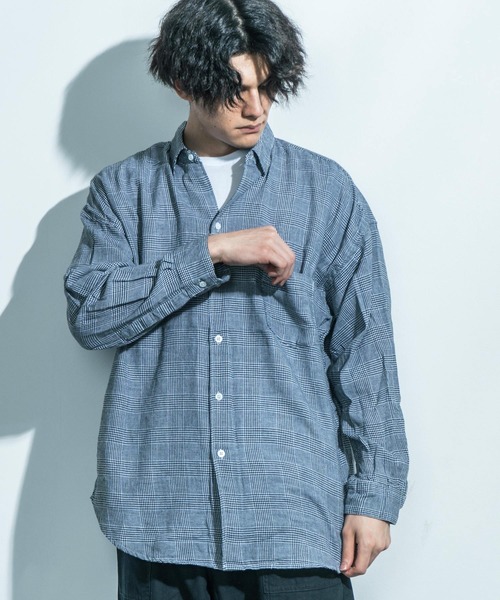 Ressaca（レサーカ）の「オーバーサイズ 長袖ブロードビッグシャツ（シャツ/ブラウス・メンズ・ベージュ系その他/ブラウン系その他/ブラウン系その他2/グレー系その他/ブルー系その他/ブルー系その他2/ホワイト/ネイビー/ブルー/ブラック系その他/ブラック・M/L/XL）」の17枚目の写真