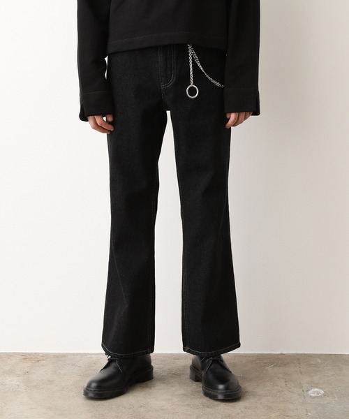 JUNRED（ジュンレッド）の「【WEB別注アイテム】11オンスデニムフレアパンツ（デニムパンツ・メンズ・ブラック/ネイビー/サックスブルー・S/M/L）」の2枚目の写真