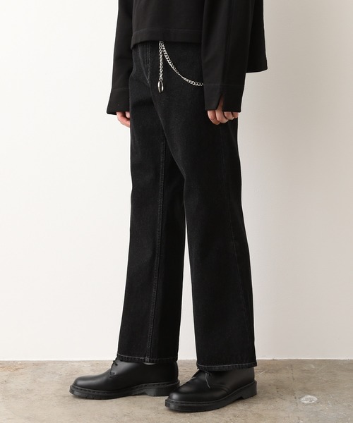 JUNRED（ジュンレッド）の「【WEB別注アイテム】11オンスデニムフレアパンツ（デニムパンツ・メンズ・ブラック/ネイビー/サックスブルー・S/M/L）」の19枚目の写真