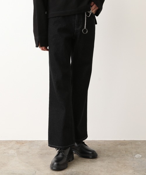 JUNRED（ジュンレッド）の「【WEB別注アイテム】11オンスデニムフレアパンツ（デニムパンツ・メンズ・ブラック/ネイビー/サックスブルー・S/M/L）」の8枚目の写真