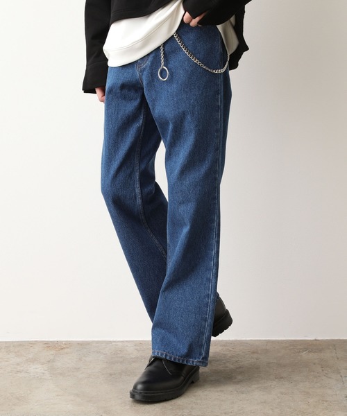 JUNRED（ジュンレッド）の「【WEB別注アイテム】11オンスデニムフレアパンツ（デニムパンツ・メンズ・ブラック/ネイビー/サックスブルー・S/M/L）」の6枚目の写真