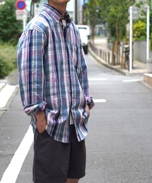 BROOKS BROTHERS | インディゴチェック ボタンダウンシャツ Madison Fit(シャツ/ブラウス)