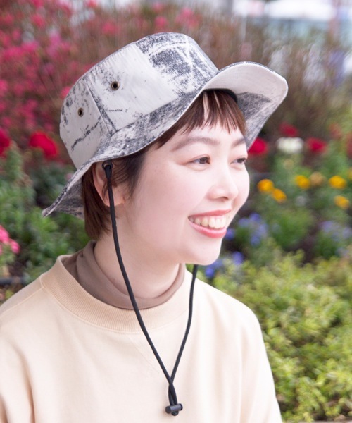 polcadot(ポルカドット)の「【Ruben】PAINT BUCKET HAT/ペイント プリント バケットハット(ハット・レディース・ホワイト/ブラック/マスタード/カーキ・FREE)」の2枚目の写真