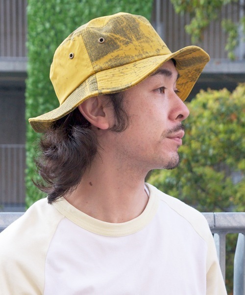 polcadot(ポルカドット)の「【Ruben】PAINT BUCKET HAT/ペイント プリント バケットハット(ハット・レディース・ホワイト/ブラック/マスタード/カーキ・FREE)」の1枚目の写真