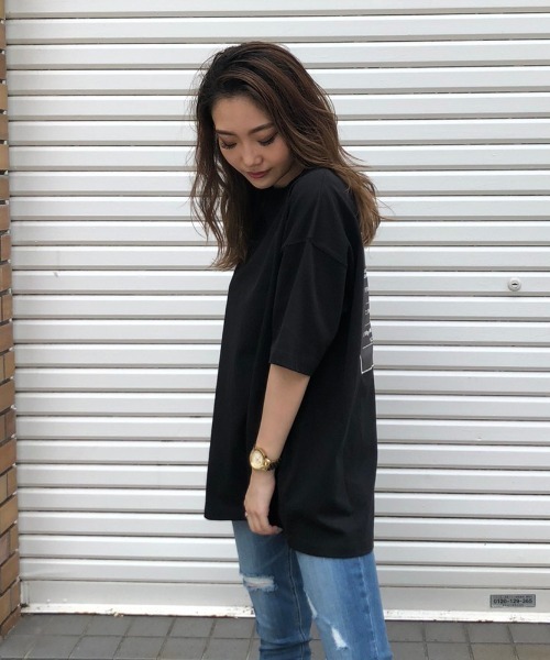 ENVYM（アンビー）の「バックラベルビッグＴｅｅ（Tシャツ/カットソー・レディース・ホワイト/ブラック/ベージュ/ピンク・FREE）」の10枚目の写真