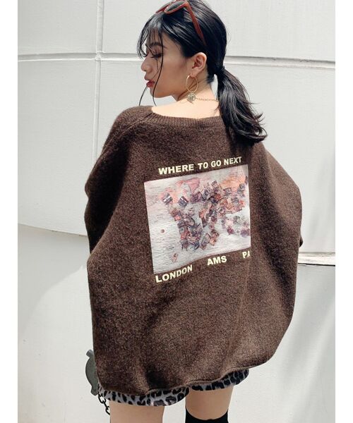 GYDA(ジェイダ)の「カラーグラフィックニット トップス(ニット/セーター・レディース・アイボリー/ブラック/マスタード/ブラウン・FREE)」の3枚目の写真