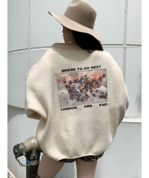 GYDA(ジェイダ)の「カラーグラフィックニット トップス(ニット/セーター・レディース・アイボリー/ブラック/マスタード/ブラウン・FREE)」の2枚目の写真