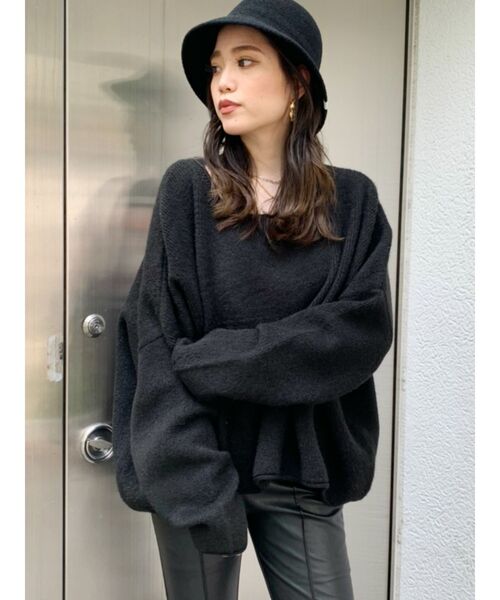 GYDA(ジェイダ)の「カラーグラフィックニット トップス(ニット/セーター・レディース・アイボリー/ブラック/マスタード/ブラウン・FREE)」の8枚目の写真