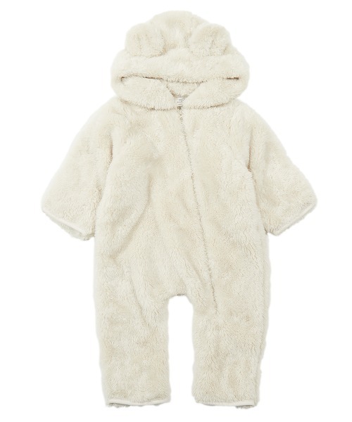 devirock(デビロック)の「くまみみボアカバーオール(カバーオール・キッズ・ベージュ/オフホワイト/モカ・70-80cm)」の10枚目の写真