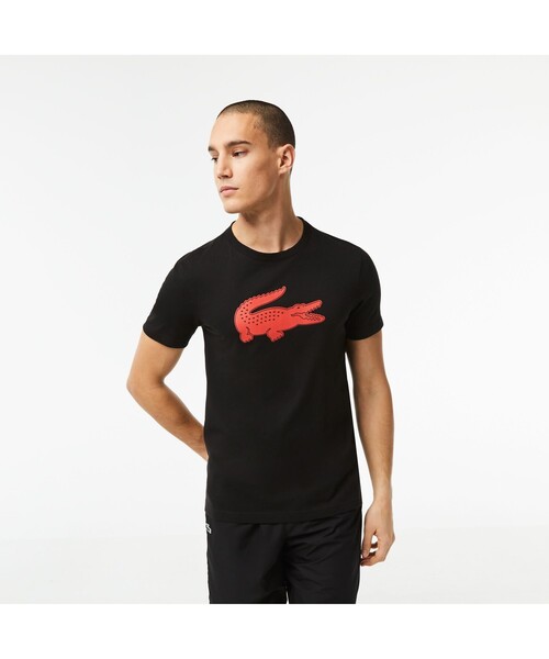LACOSTE（ラコステ）の「コットンブレンドウルトラドライロゴプリント半袖Tシャツ（Tシャツ/カットソー・メンズ・ホワイト/ブラック/ネイビー/ブルー/ダークネイビー/ホワイト×グリーン/ブラック×ブルー/ブルーグリーン/ホワイト×ブルー/ブラック×レッド/ブルー系その他/オレンジ/ブラック系その他/グリーン/ホワイト系その他/ブルー系その他2/ホワイト×ネイビー/グレー/カーキ/ブラック系その他2/グリーン系その他/ライトグリーン・2/4/3/5/6）」の9枚目の写真