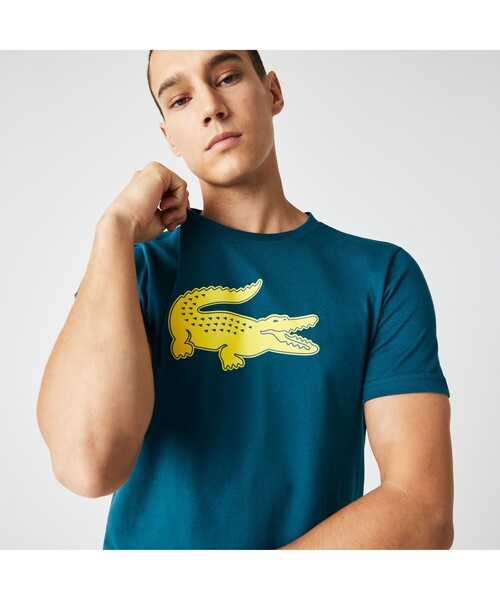 LACOSTE（ラコステ）の「コットンブレンドウルトラドライロゴプリント半袖Tシャツ（Tシャツ/カットソー・メンズ・ホワイト/ブラック/ネイビー/ブルー/ダークネイビー/ホワイト×グリーン/ブラック×ブルー/ブルーグリーン/ホワイト×ブルー/ブラック×レッド/ブルー系その他/オレンジ/ブラック系その他/グリーン/ホワイト系その他/ブルー系その他2/ホワイト×ネイビー/グレー/カーキ/ブラック系その他2/グリーン系その他/ライトグリーン・2/4/3/5/6）」の20枚目の写真