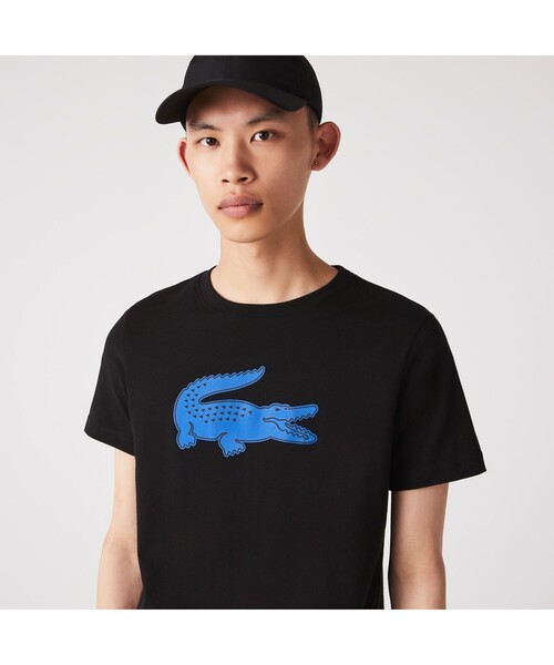 LACOSTE（ラコステ）の「コットンブレンドウルトラドライロゴプリント半袖Tシャツ（Tシャツ/カットソー・メンズ・ホワイト/ブラック/ネイビー/ブルー/ダークネイビー/ホワイト×グリーン/ブラック×ブルー/ブルーグリーン/ホワイト×ブルー/ブラック×レッド/ブルー系その他/オレンジ/ブラック系その他/グリーン/ホワイト系その他/ブルー系その他2/ホワイト×ネイビー/グレー/カーキ/ブラック系その他2/グリーン系その他/ライトグリーン・2/4/3/5/6）」の10枚目の写真