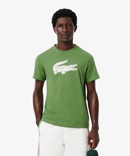 LACOSTE（ラコステ）の「コットンブレンドウルトラドライロゴプリント半袖Tシャツ（Tシャツ/カットソー・メンズ・ホワイト/ブラック/ネイビー/ブルー/ダークネイビー/ホワイト×グリーン/ブラック×ブルー/ブルーグリーン/ホワイト×ブルー/ブラック×レッド/ブルー系その他/オレンジ/ブラック系その他/グリーン/ホワイト系その他/ブルー系その他2/ホワイト×ネイビー/グレー/カーキ/ブラック系その他2/グリーン系その他/ライトグリーン・2/4/3/5/6）」の15枚目の写真