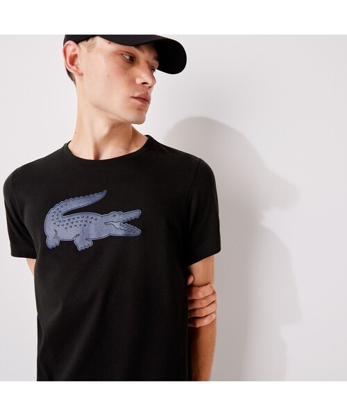 LACOSTE（ラコステ）の「コットンブレンドウルトラドライロゴプリント半袖Tシャツ（Tシャツ/カットソー・メンズ・ホワイト/ブラック/ネイビー/ブルー/ダークネイビー/ホワイト×グリーン/ブラック×ブルー/ブルーグリーン/ホワイト×ブルー/ブラック×レッド/ブルー系その他/オレンジ/ブラック系その他/グリーン/ホワイト系その他/ブルー系その他2/ホワイト×ネイビー/グレー/カーキ/ブラック系その他2/グリーン系その他/ライトグリーン・2/4/3/5/6）」の7枚目の写真