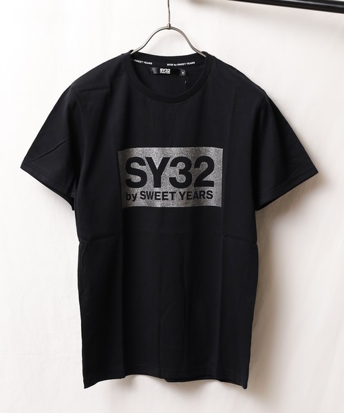 【セール】【SY32 by SWEET YEARS】BOXロゴT（Tシャツ/カットソー）｜SY32 by SWEET YEARS（エスワイサーティトゥバイスィートイヤーズ）
