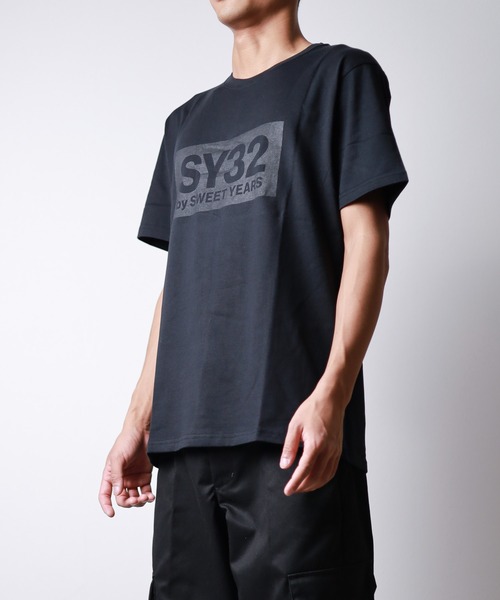 【セール】【SY32 by SWEET YEARS】BOXロゴT（Tシャツ/カットソー）｜SY32 by SWEET YEARS（エスワイサーティトゥバイスィートイヤーズ）