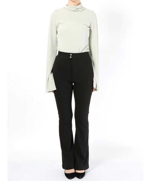 EMODA（エモダ）の「リブフレアWボタンパンツ（その他パンツ・レディース・ブラック/カーキ/ベージュ・SMALL/MEDIUM）」の14枚目の写真