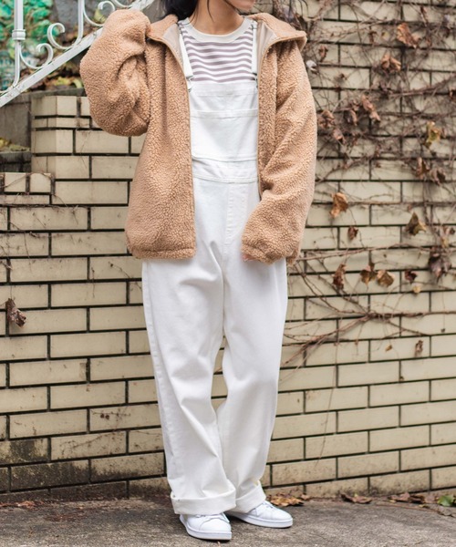 WEGO（ウィゴー）の「WEGO/フードボアブルゾン（ブルゾン・レディース・ホワイト/ベージュ/パープル/ホワイト系その他/サックスブルー・SMALL/MEDIUM）」の13枚目の写真