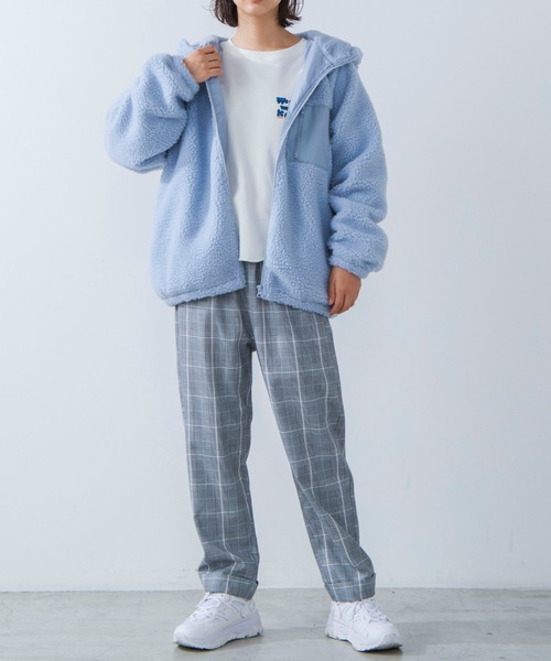 WEGO（ウィゴー）の「WEGO/フードボアブルゾン（ブルゾン・レディース・ホワイト/ベージュ/パープル/ホワイト系その他/サックスブルー・SMALL/MEDIUM）」の20枚目の写真