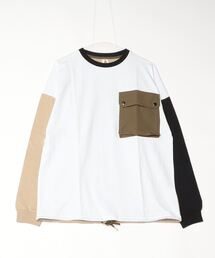 ミリタリーポケットロングスリーブカットソー