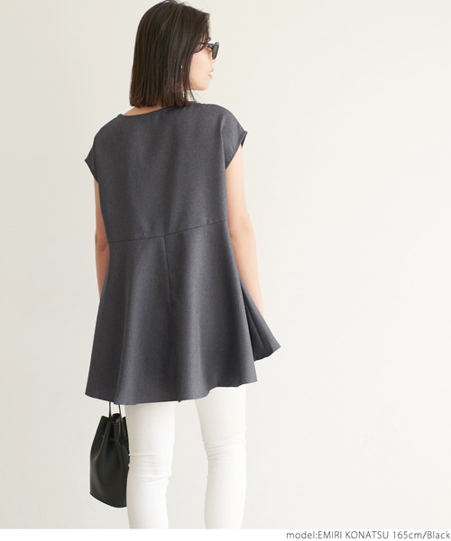 coca(coca)(コカ)の「麻風ヘムフレアプルオーバー(Tシャツ/カットソー・レディース・ブラック/ベージュ・ONE SIZE)」の18枚目の写真