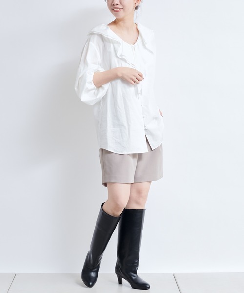 DouDou（ドゥドゥ）の「スポンジダブルクロスショートパンツ（その他パンツ・レディース・ブラック/モカ・FREE）」の11枚目の写真