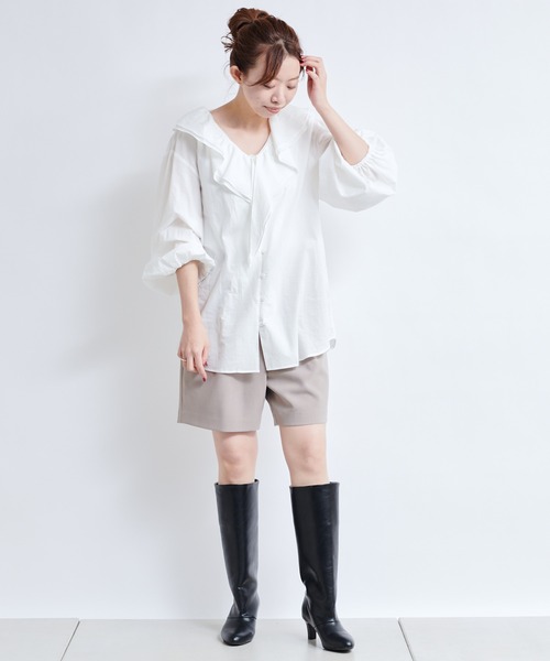 DouDou（ドゥドゥ）の「スポンジダブルクロスショートパンツ（その他パンツ・レディース・ブラック/モカ・FREE）」の16枚目の写真