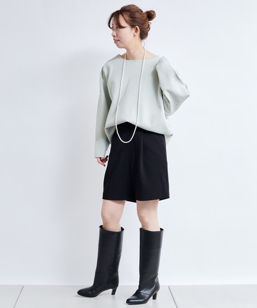 DouDou（ドゥドゥ）の「スポンジダブルクロスショートパンツ（その他パンツ・レディース・ブラック/モカ・FREE）」の3枚目の写真