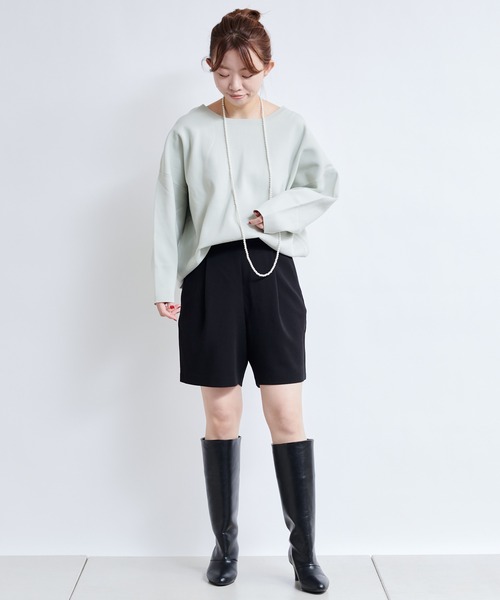 DouDou（ドゥドゥ）の「スポンジダブルクロスショートパンツ（その他パンツ・レディース・ブラック/モカ・FREE）」の5枚目の写真