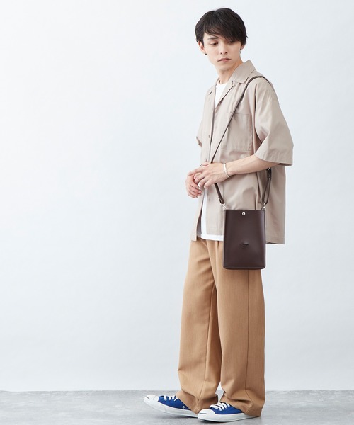 Kappa(カッパ)の「Kappa / カッパ 別注 ロゴ シンセティックレザー スクエア ミニ ショルダーバッグ(ショルダーバッグ・メンズ・グレイッシュベージュ/ダークブラウン/ブラック・FREE)」の7枚目の写真