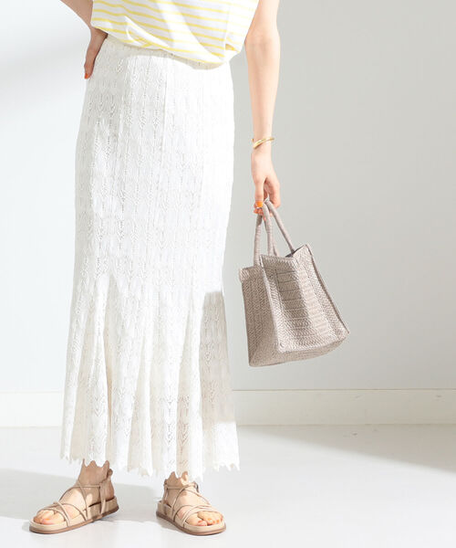 Ray BEAMS（レイビームス）の「Ray BEAMS / レース マーメイド スカート（スカート・レディース・ホワイト/ブラック・0/1）」の4枚目の写真