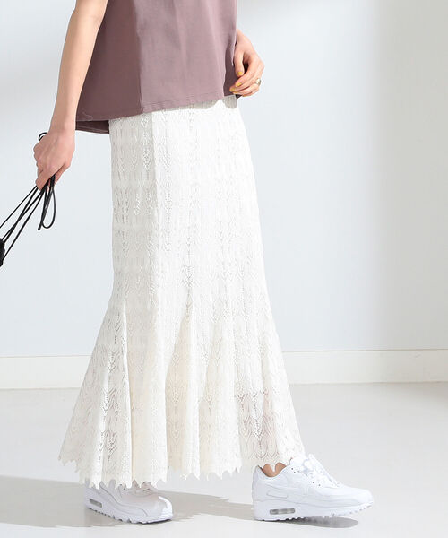 Ray BEAMS（レイビームス）の「Ray BEAMS / レース マーメイド スカート（スカート・レディース・ホワイト/ブラック・0/1）」の6枚目の写真