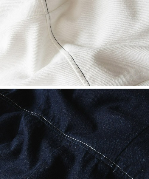 &. NOSTALGIA（アンドドットノスタルジア）の「デニムステッチワンピース（ワンピース・レディース・ホワイト/インディゴブルー・FREE）」の15枚目の写真