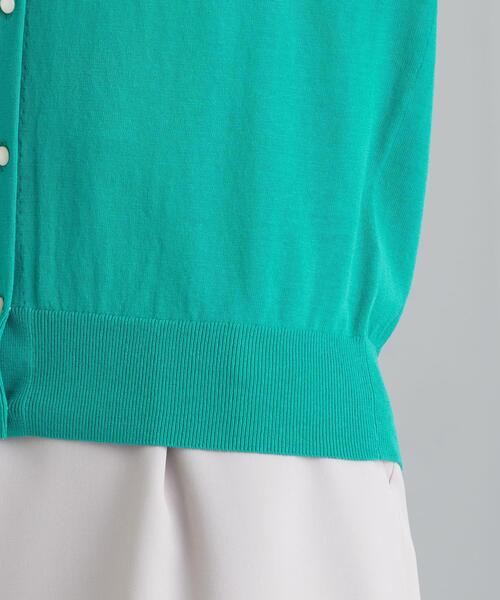 green label relaxing（グリーンレーベルリラクシング）の「[ 手洗い可能 ] CS IC Vネック ショートスリーブ カーディガン（カーディガン/ボレロ・レディース・ピンク/ホワイト/ブラック/ナチュラル/ケリー・FREE）」の11枚目の写真