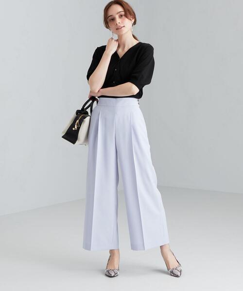 green label relaxing（グリーンレーベルリラクシング）の「[ 手洗い可能 ] CS IC Vネック ショートスリーブ カーディガン（カーディガン/ボレロ・レディース・ピンク/ホワイト/ブラック/ナチュラル/ケリー・FREE）」の15枚目の写真